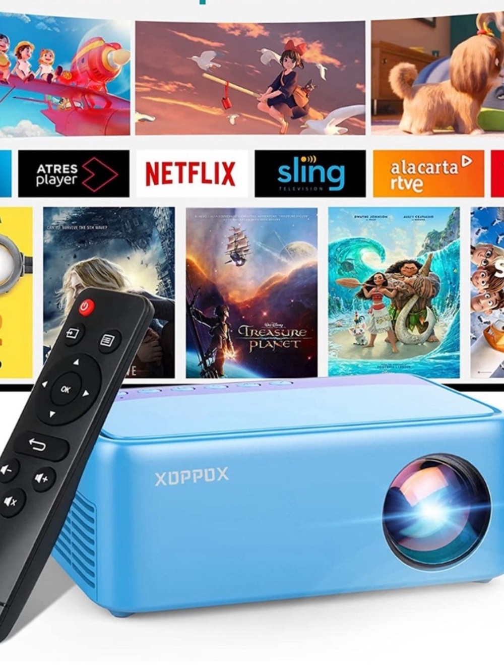 Mini Projector Light Blue with Remote New